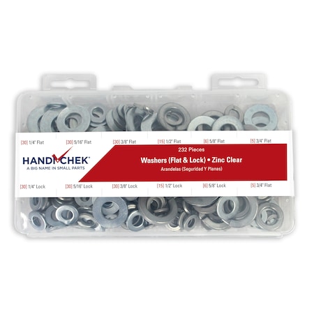 Handi-Chek Washer Zinc Assort 232pc DISP-FW232